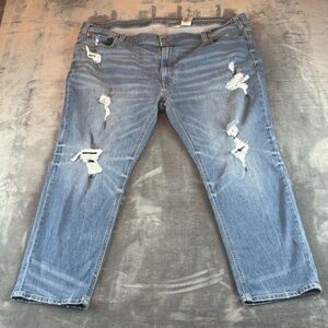 True‎ Nation Men's Jeans Tapered Fit Straight Leg 52X30 Distressed